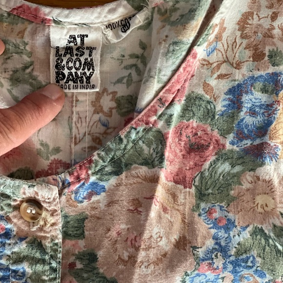 Vintage At Last & Company retro floral romper jumper/overalls - Picture 3 of 8